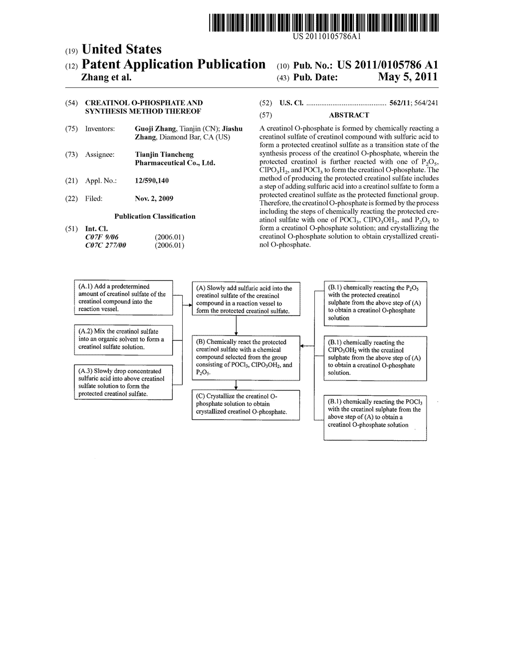 Creatinol o-phosphate and synthesis method thereof - diagram, schematic, and image 01