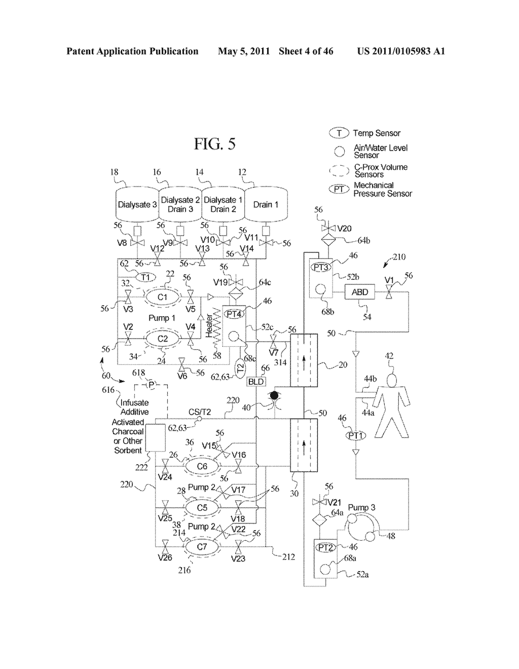 HEMODIALYSIS SYSTEM INCLUDING ON-LINE DIALYSATE GENERATION - diagram, schematic, and image 05