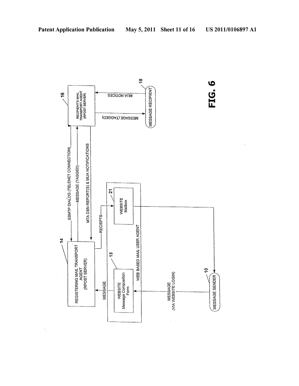 SYSTEM AND METHOD FOR VERIFYING DELIVERY AND INTEGRITY OF ELECTRONIC MESSAGES - diagram, schematic, and image 12