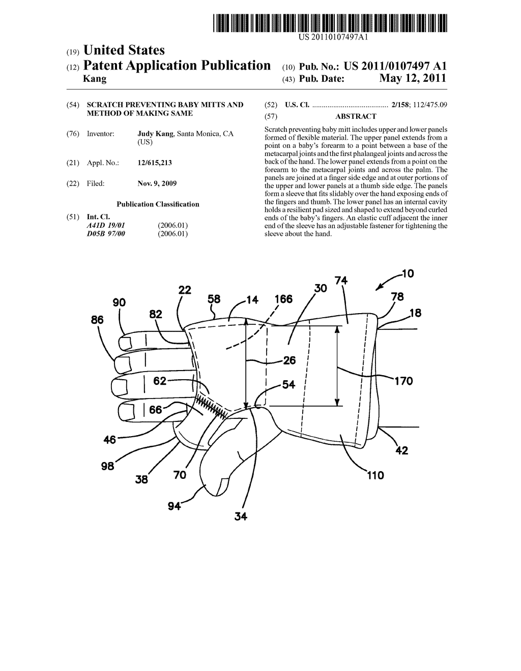 SCRATCH PREVENTING BABY MITTS AND METHOD OF MAKING SAME - diagram, schematic, and image 01