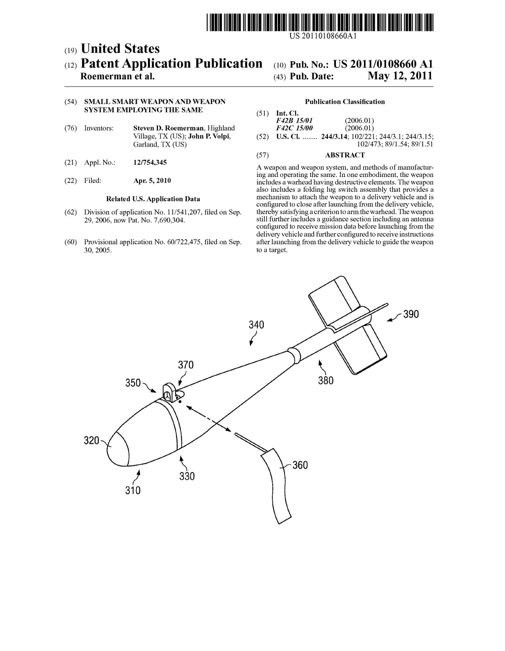 SMALL SMART WEAPON AND WEAPON SYSTEM EMPLOYING THE SAME - diagram, schematic, and image 01