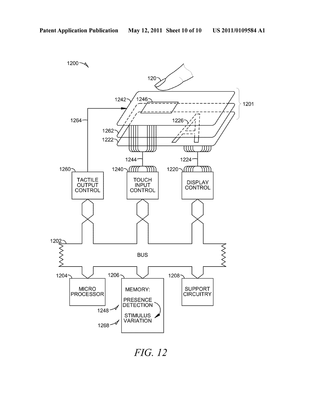 TACTILE STIMULATION APPARATUS HAVING A COMPOSITE SECTION COMPRISING A SEMICONDUCTING MATERIAL - diagram, schematic, and image 11