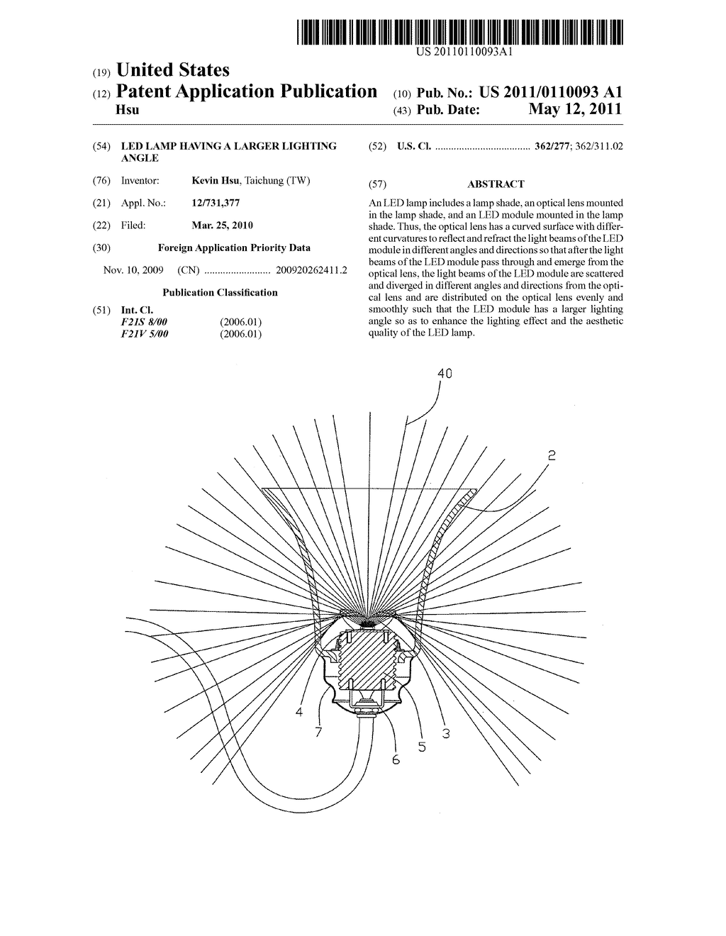 LED Lamp Having A Larger Lighting Angle - diagram, schematic, and image 01