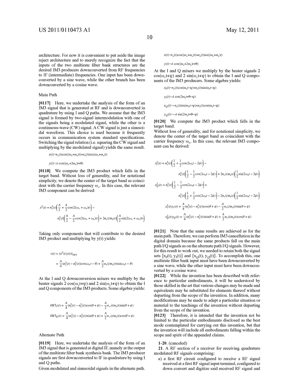 DIGITAL AND ANALOG IM3 PRODUCT COMPENSATION CIRCUITS FOR AN RF RECEIVER - diagram, schematic, and image 22