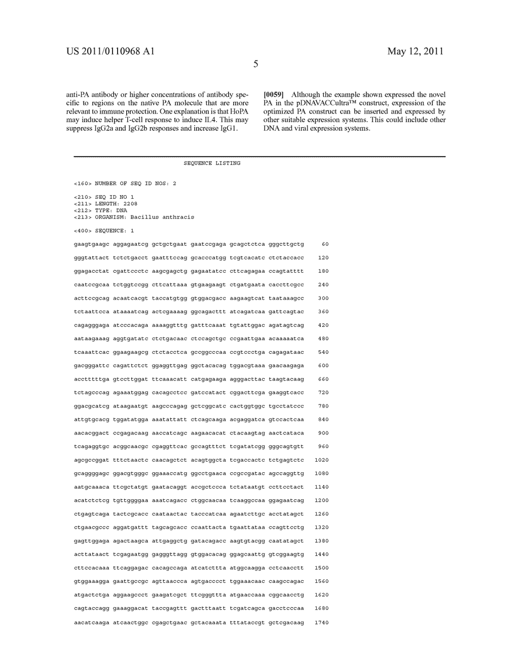 Human optimized Bacillus anthracis protective antigen - diagram, schematic, and image 14