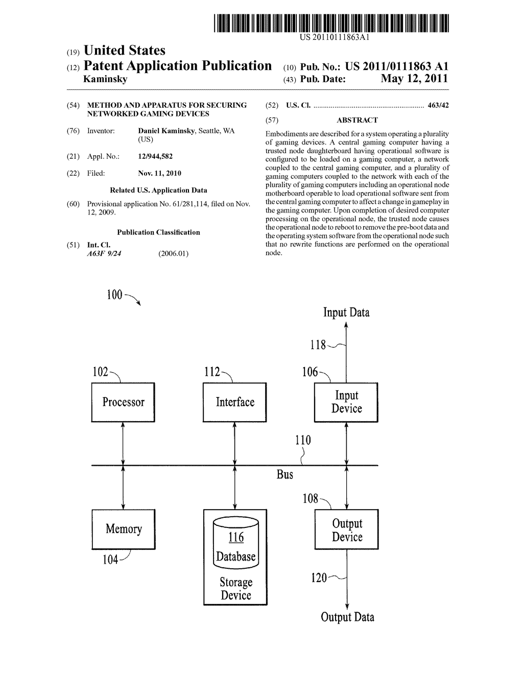 METHOD AND APPARATUS FOR SECURING NETWORKED GAMING DEVICES - diagram, schematic, and image 01