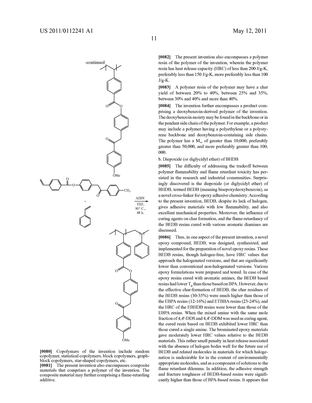 DEOXYBENZOIN-DERIVED ANTI-FLAMMABLE POLYMERS - diagram, schematic, and image 18
