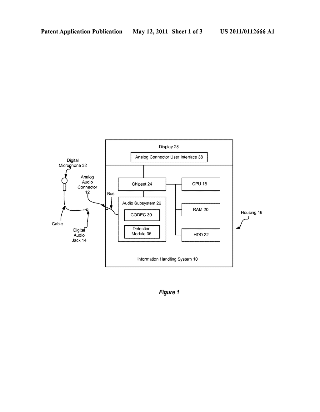 System and Method for Interfacing an Audio Connector and Jack at an Information Handling System - diagram, schematic, and image 02