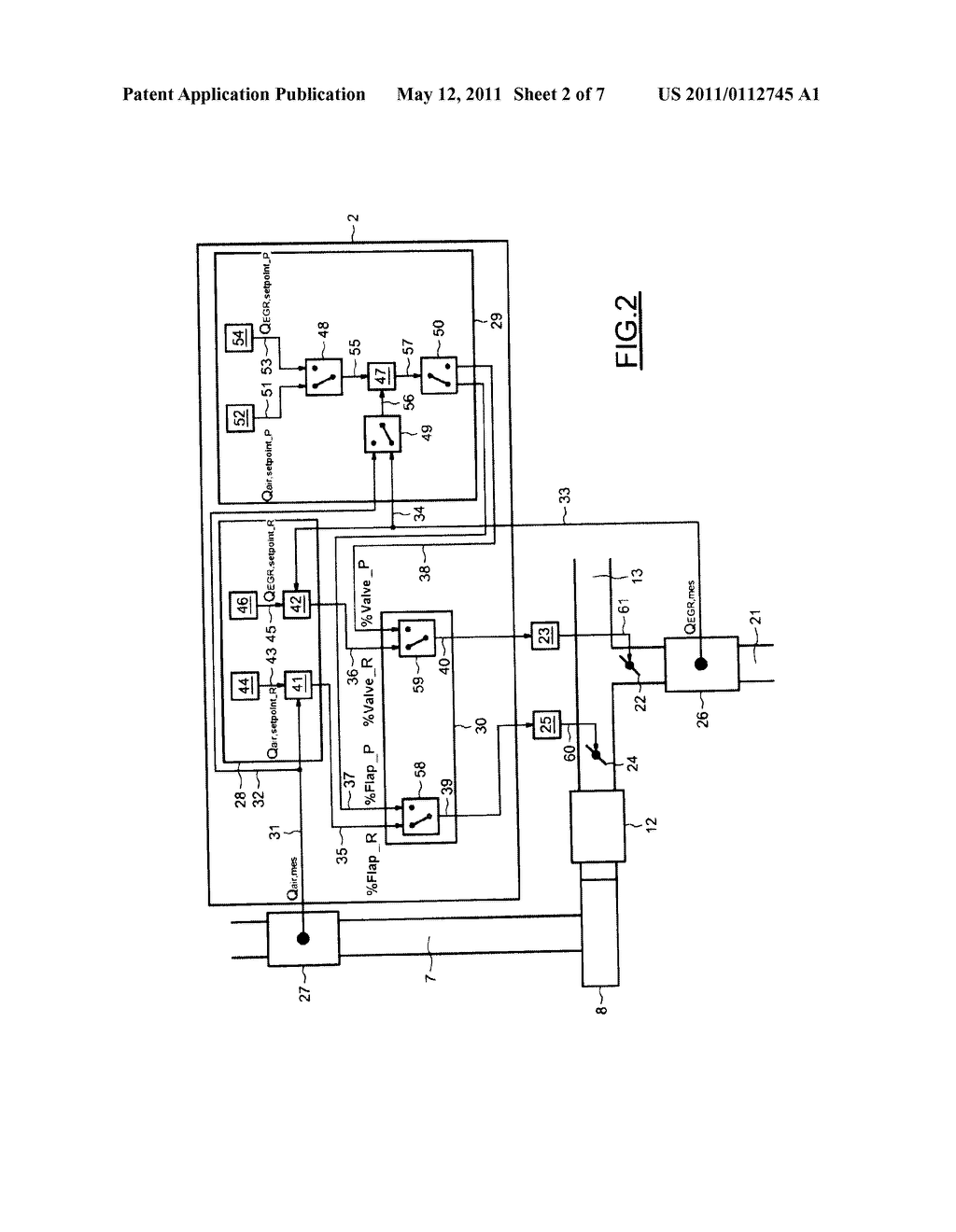 SYSTEM AND METHOD FOR CONTROLLING THE FRESH AIR AND BURNT GASES INTRODUCED INTO AN INTERNAL COMBUSTION ENGINE DURING TRANSITIONS BETWEEN THE PURGING OF A NITROGEN OXIDES TRAP AND THE REGENERATION OF A PARTICULATE FILTER - diagram, schematic, and image 03