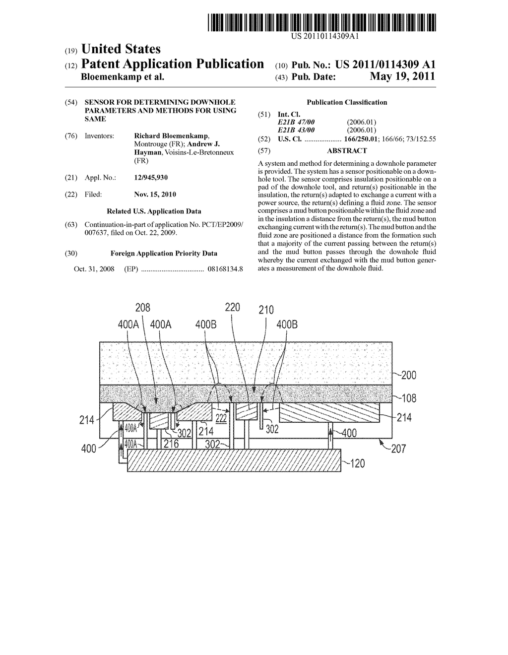 SENSOR FOR DETERMINING DOWNHOLE PARAMETERS AND METHODS FOR USING SAME - diagram, schematic, and image 01