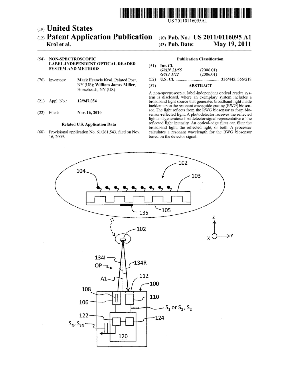 Non-Spectroscopic Label-Independent Optical Reader System and Methods - diagram, schematic, and image 01