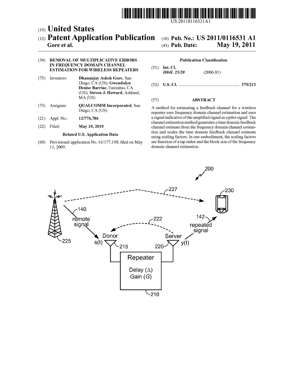 REMOVAL OF MULTIPLICATIVE ERRORS IN FREQUENCY DOMAIN CHANNEL ESTIMATION FOR WIRELESS REPEATERS - diagram, schematic, and image 01