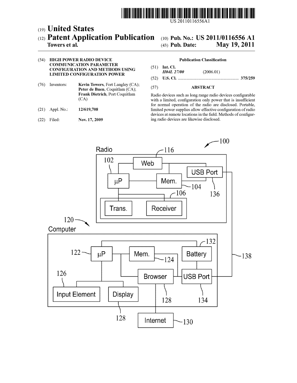 HIGH POWER RADIO DEVICE COMMUNICATION PARAMETER CONFIGURATION AND METHODS USING LIMITED CONFIGURATION POWER - diagram, schematic, and image 01