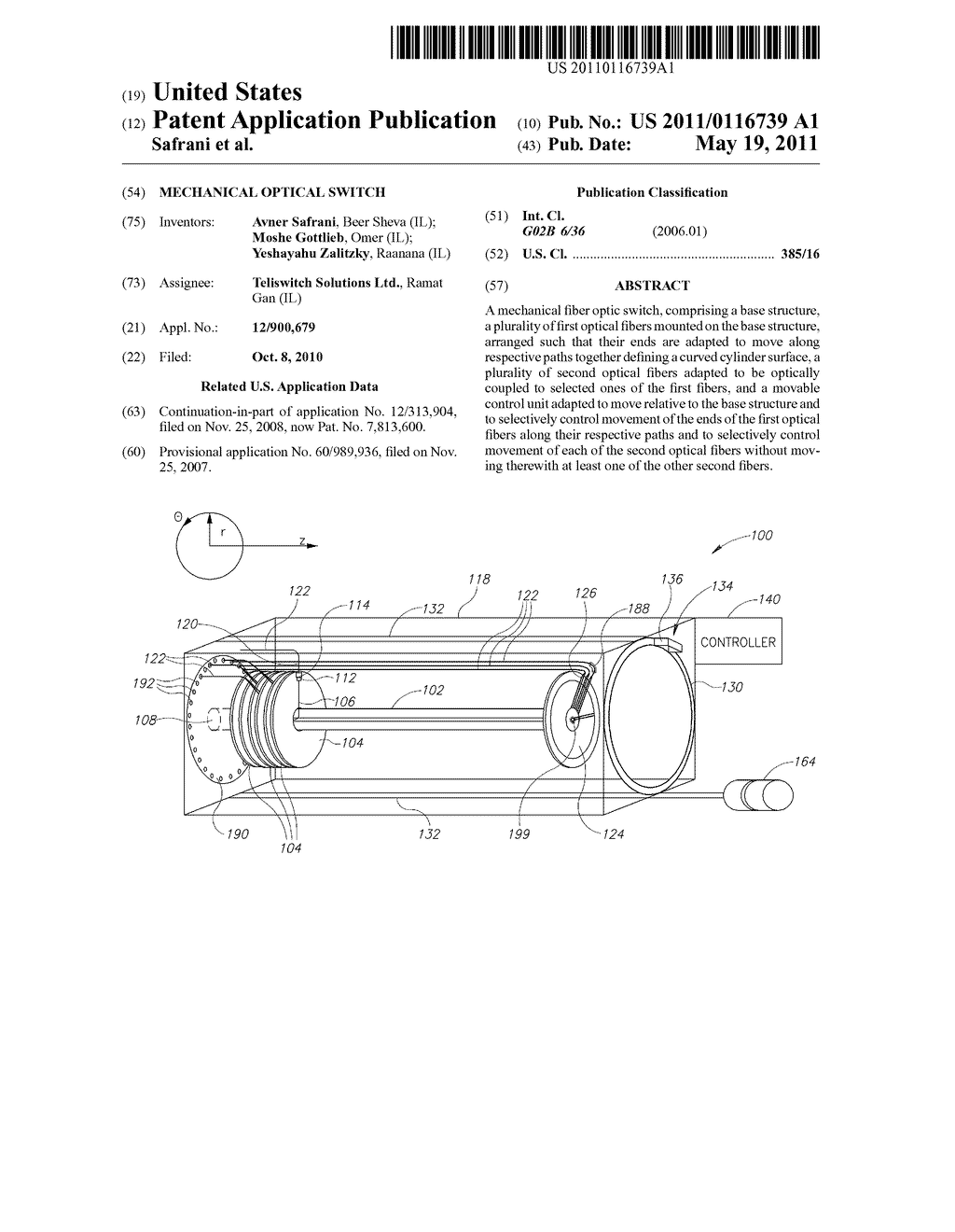 MECHANICAL OPTICAL SWITCH - diagram, schematic, and image 01