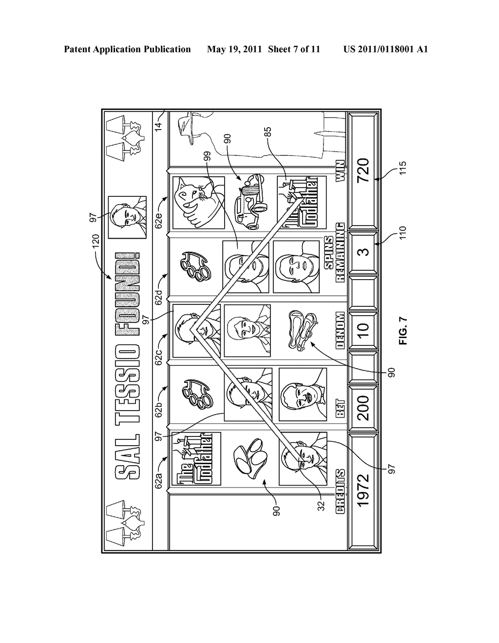 Wagering Game Having a Free-Play Bonus With a Variable Free-Play Retriggering Condition - diagram, schematic, and image 08