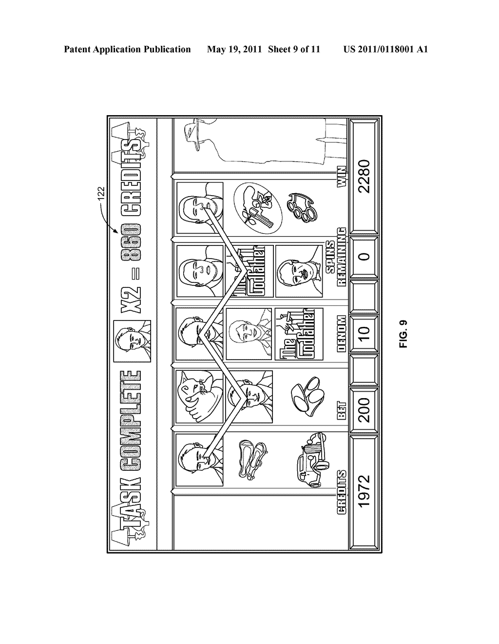 Wagering Game Having a Free-Play Bonus With a Variable Free-Play Retriggering Condition - diagram, schematic, and image 10