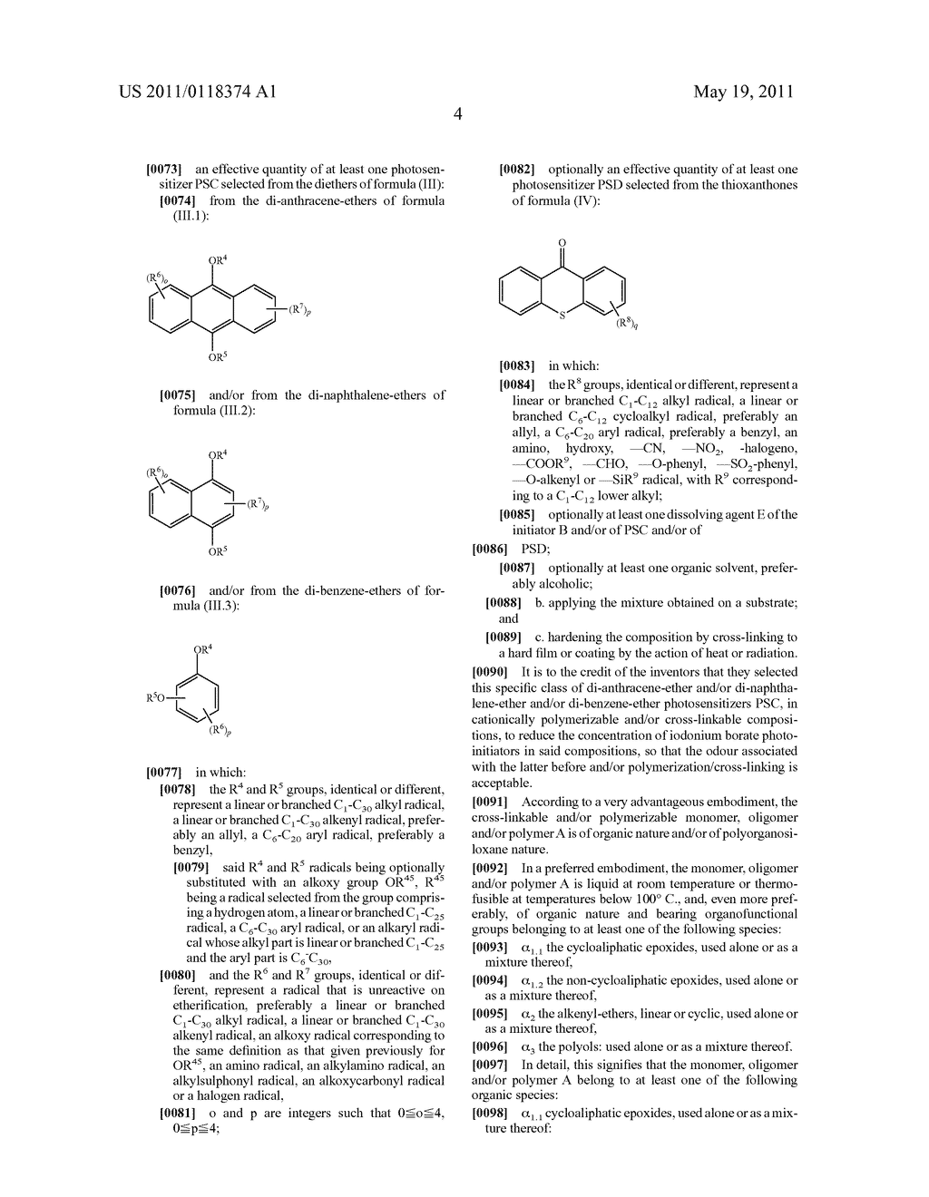 Method for Preparing a Hard Film or Coating from a Cationically Cross-Linkable/Polymerizable Composition Comprising an Iodonium Borate and Giving Off an Acceptable Odour - diagram, schematic, and image 05