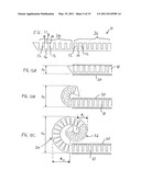 DEVICES FOR INTRODUCTION INTO A BODY VIA A SUBSTANTIALLY STRAIGHT CONDUIT TO FOR A PREDEFINED CURVED CONFIGURATION, AND METHODS EMPLOYING SUCH DEVICES diagram and image