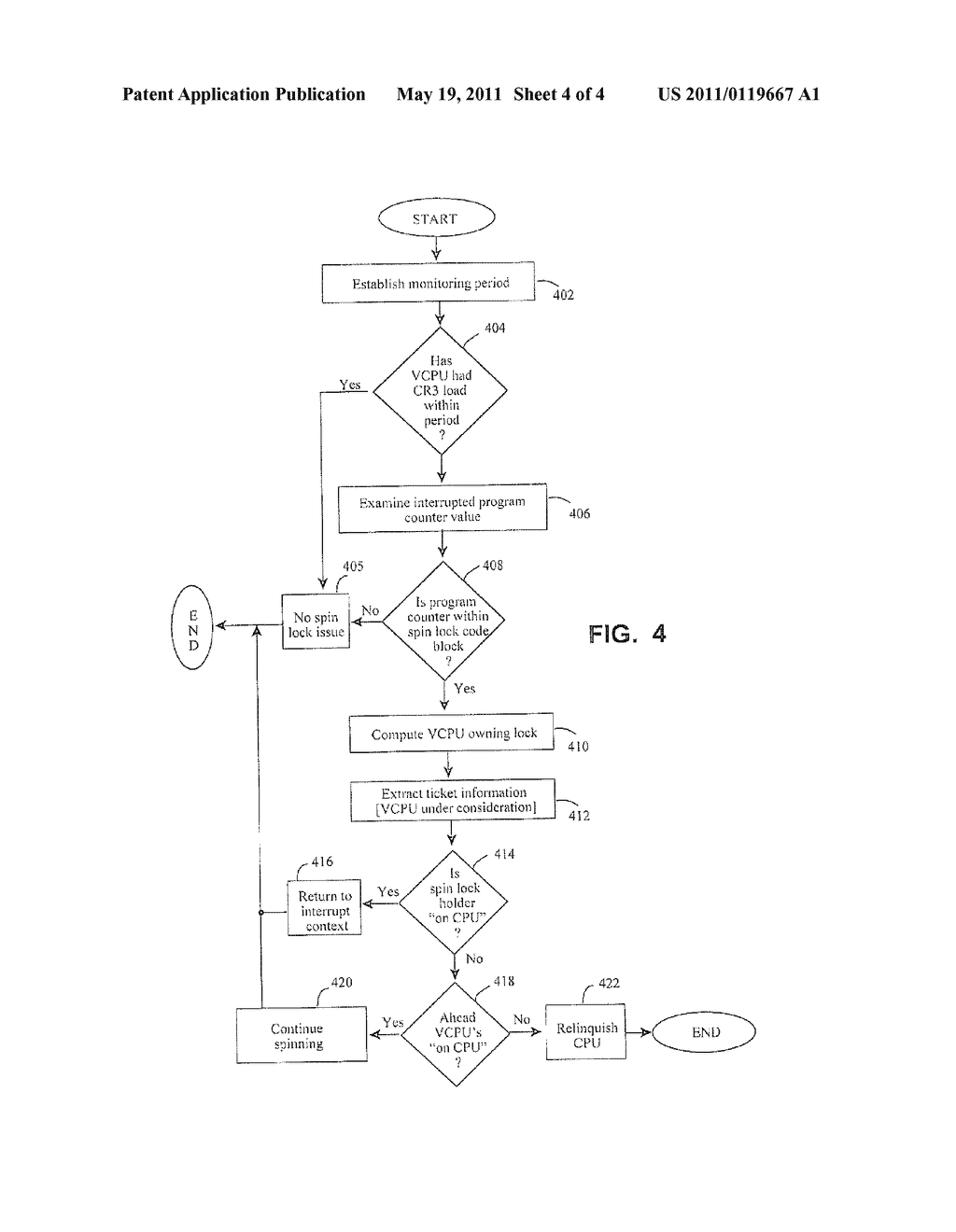 MONITORING SPIN LOCKS IN VIRTUAL MACHINES IN A COMPUTING SYSTEM ENVIRONMENT - diagram, schematic, and image 05