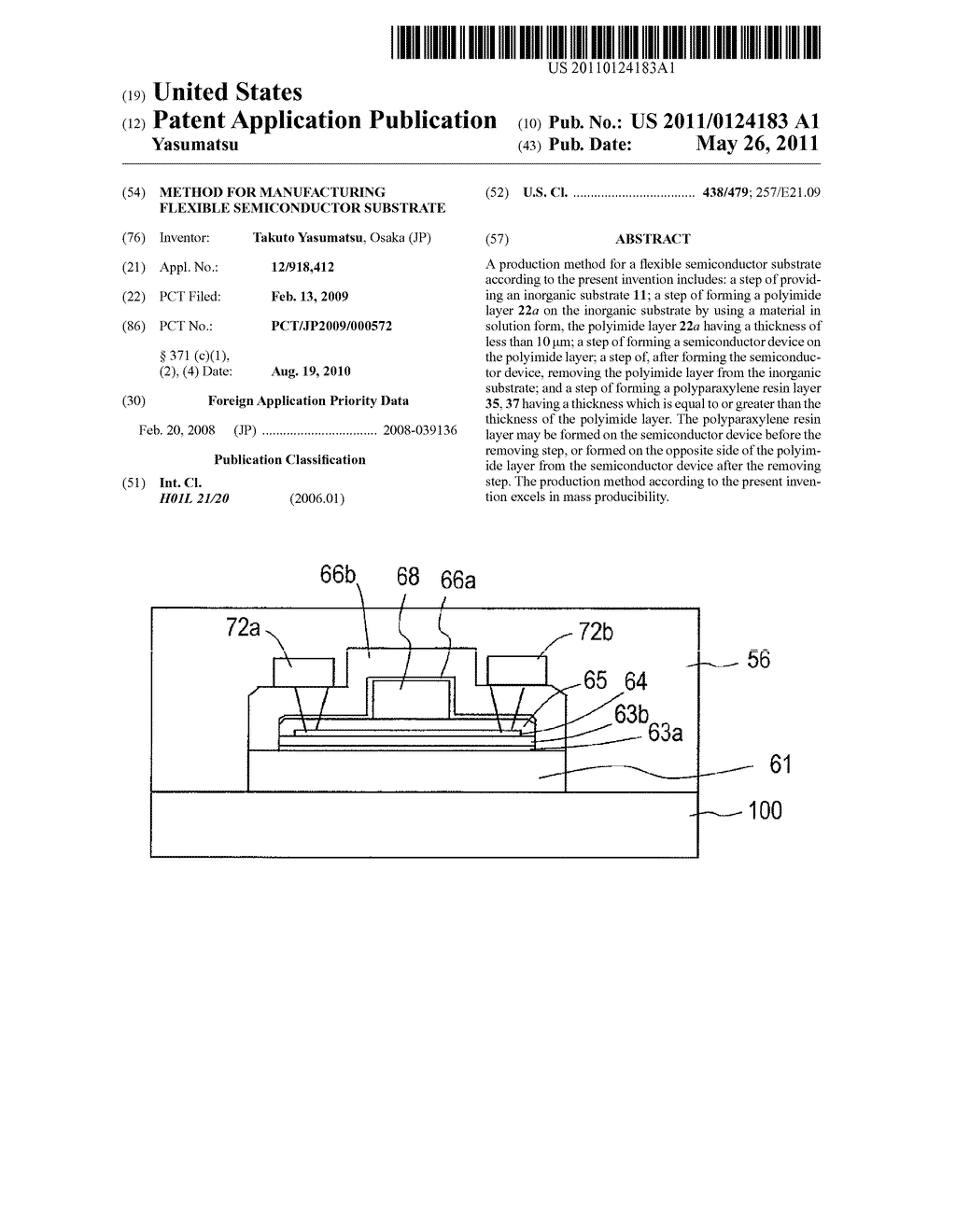 METHOD FOR MANUFACTURING FLEXIBLE SEMICONDUCTOR SUBSTRATE - diagram, schematic, and image 01