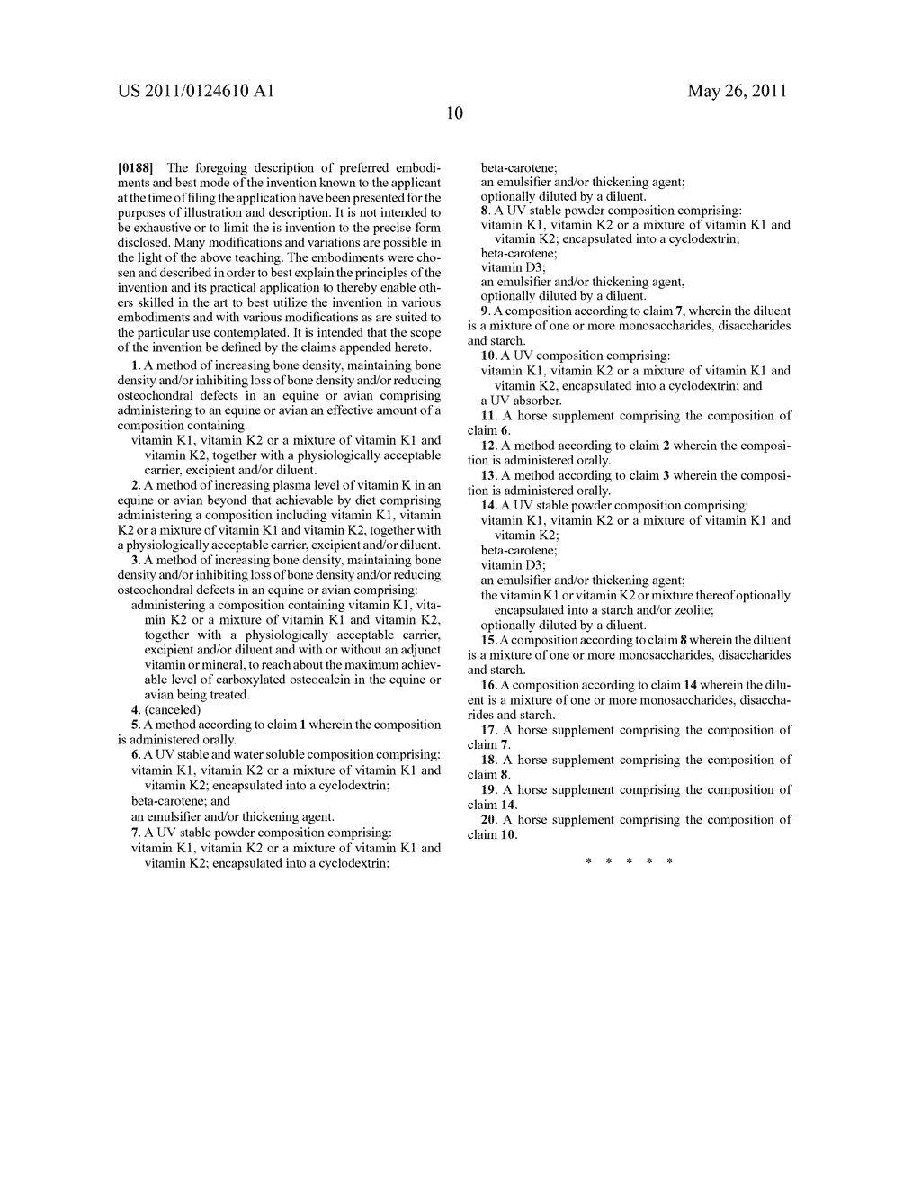 METHOD FOR INCREASING BONE DENSITY AND/OR REDUCING ANY OSTEOCHONDRAL DEFECTS IN AN ANIMAL AND A COMPOSITION INCLUDING VITAMIN K - diagram, schematic, and image 12