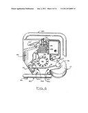 Portable gas powered internal combustion engine arrangement diagram and image