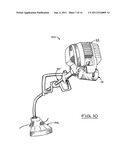 Portable gas powered internal combustion engine arrangement diagram and image