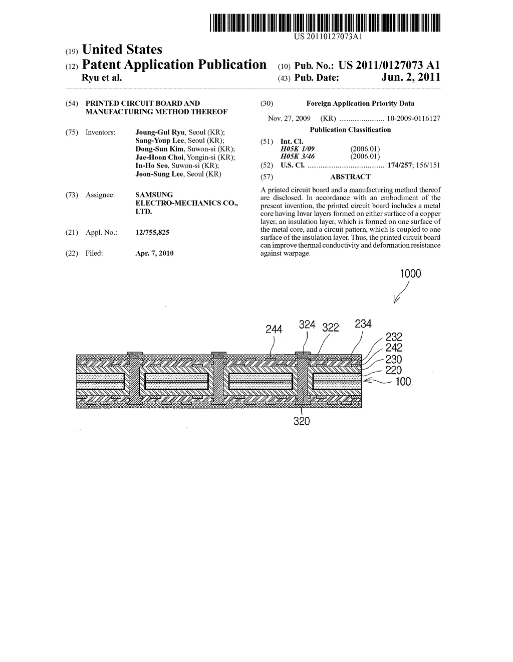 PRINTED CIRCUIT BOARD AND MANUFACTURING METHOD THEREOF - diagram, schematic, and image 01