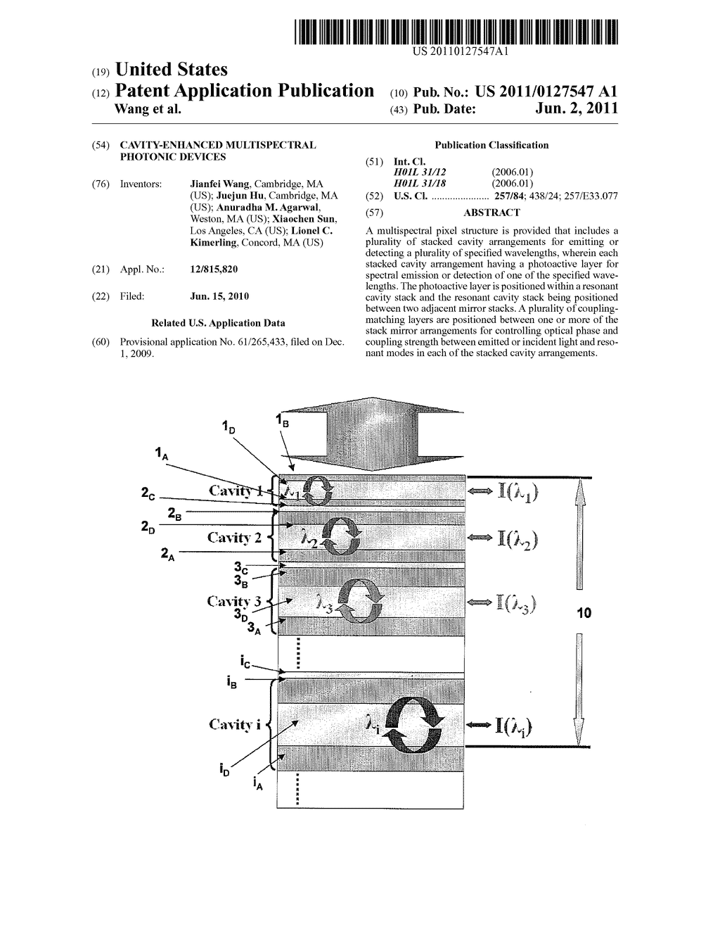 CAVITY-ENHANCED MULTISPECTRAL PHOTONIC DEVICES - diagram, schematic, and image 01