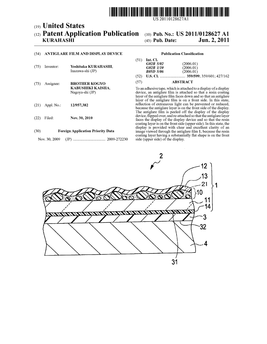 ANTIGLARE FILM AND DISPLAY DEVICE - diagram, schematic, and image 01