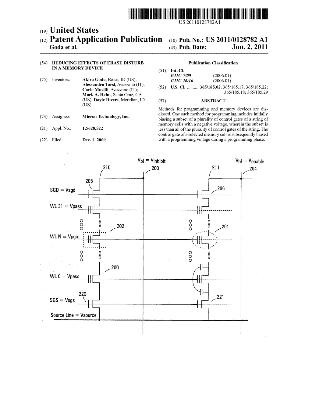 REDUCING EFFECTS OF ERASE DISTURB IN A MEMORY DEVICE - diagram, schematic, and image 01