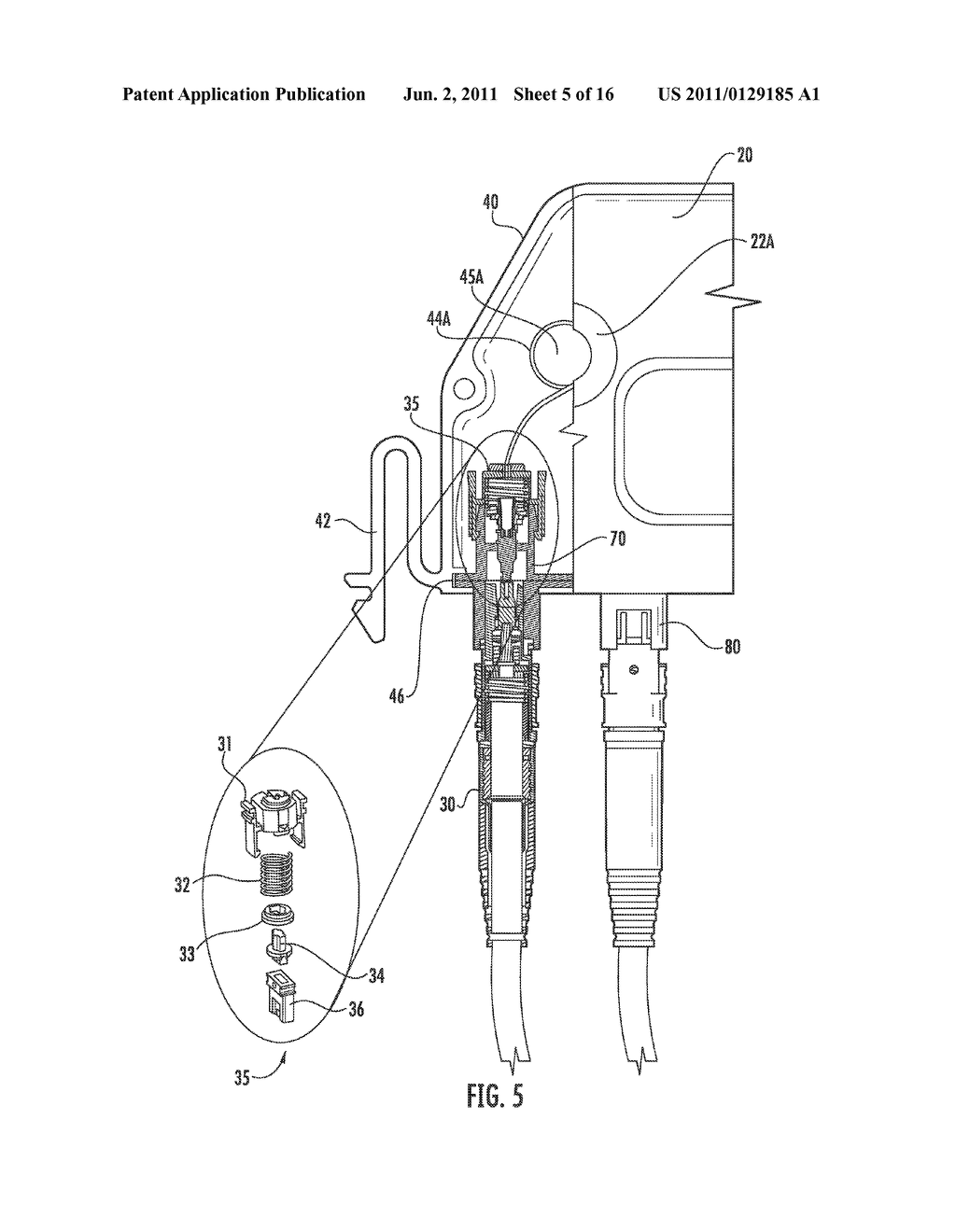 Articulated Strain Relief Boot on a Fiber Optic Module and Associated     Methods - diagram, schematic, and image 06