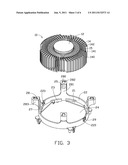 HEAT DISSIPATION DEVICE WITH ROTATION-LOCKED HEAT SINK diagram and image