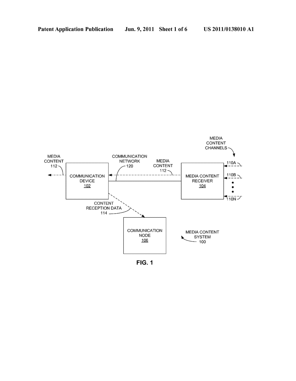 GENERATION OF DATA CONCERNING RECEPTION OF MEDIA CONTENT AT A     COMMUNICATION DEVICE - diagram, schematic, and image 02