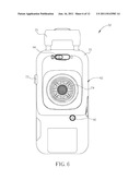 Mobile phone cradle with three-point retention of portable electronic     device installed in the cradle diagram and image