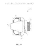 Mobile phone cradle with three-point retention of portable electronic     device installed in the cradle diagram and image