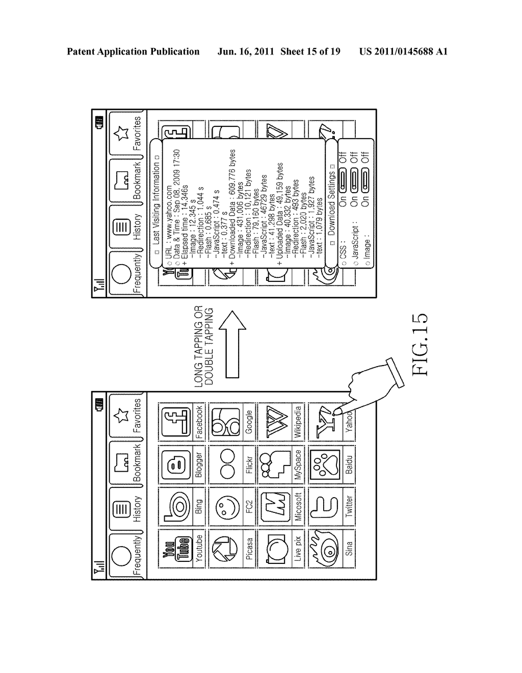 APPARATUS AND METHOD FOR PROVIDING BOOKMARK SERVICE IN COMMUNICATION     TERMINAL - diagram, schematic, and image 16