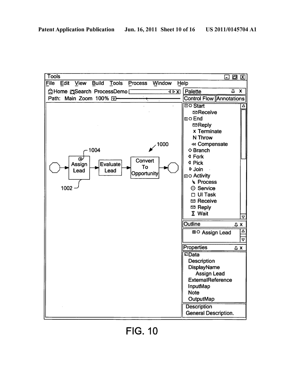 PROVIDING MULTIPLE VIEWS OF A BUSINESS PROCESS DEFINITION TO DIFFERENT     VIEWS - diagram, schematic, and image 11