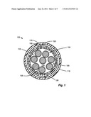 Communication Cable Comprising Electrically Discontinuous Shield Having     Nonmetallic Appearance diagram and image