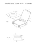 CASE FOR COSMETIC OR BODY HYGIENE PRODUCT HAVING A RETRACTABLE HINGE diagram and image