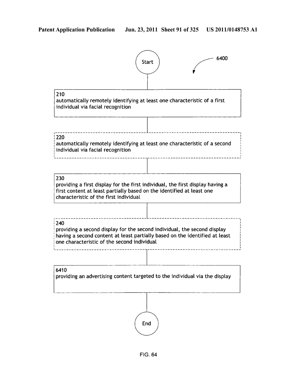 Identifying a characteristic of an individual utilizing facial recognition     and providing a display for the individual - diagram, schematic, and image 92