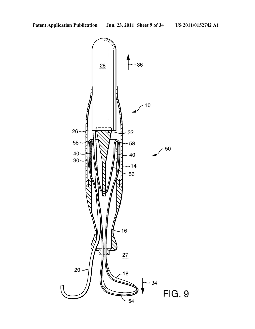 Pull-Activated Tampon Applicator - diagram, schematic, and image 10