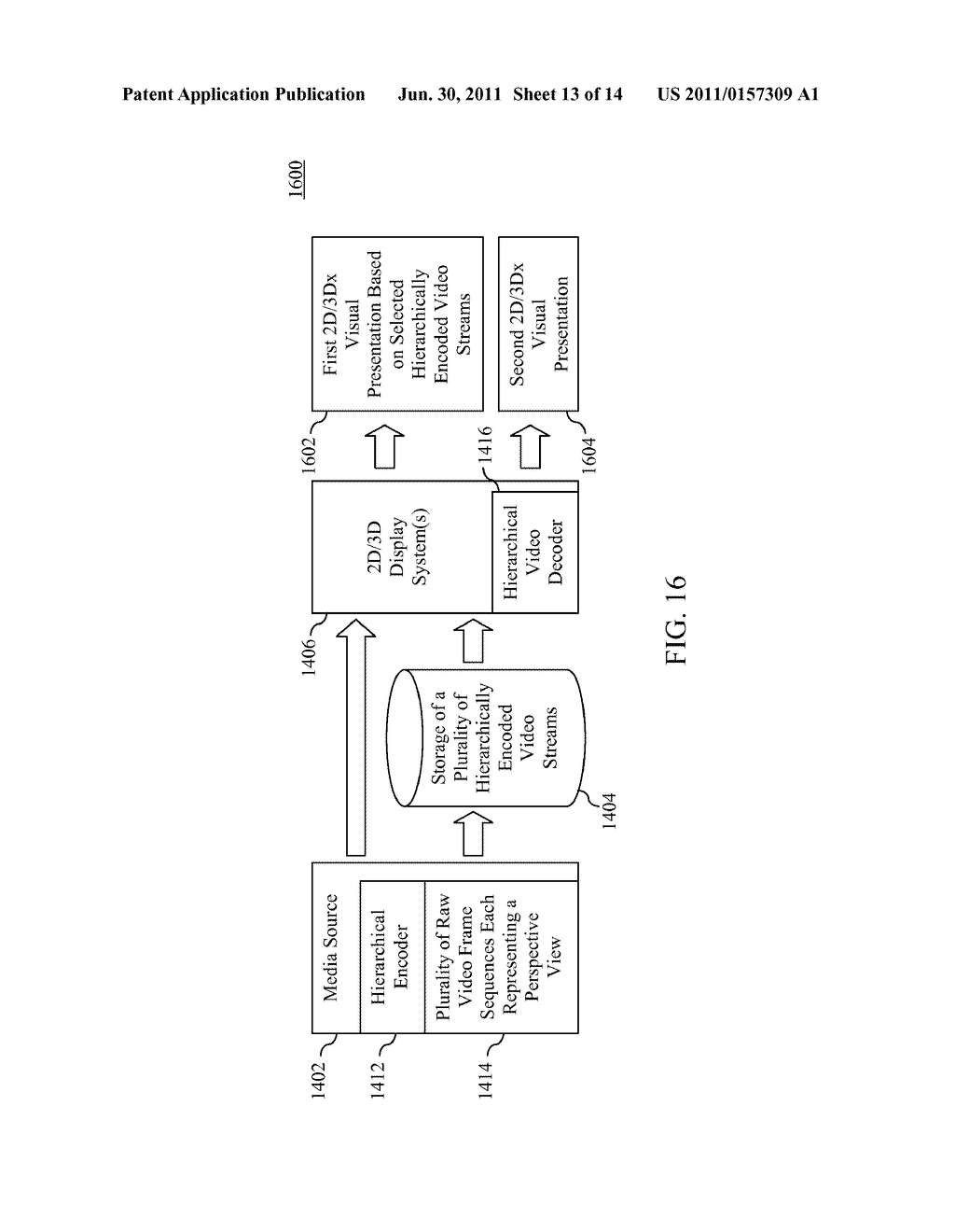 HIERARCHICAL VIDEO COMPRESSION SUPPORTING SELECTIVE DELIVERY OF     TWO-DIMENSIONAL AND THREE-DIMENSIONAL VIDEO CONTENT - diagram, schematic, and image 14