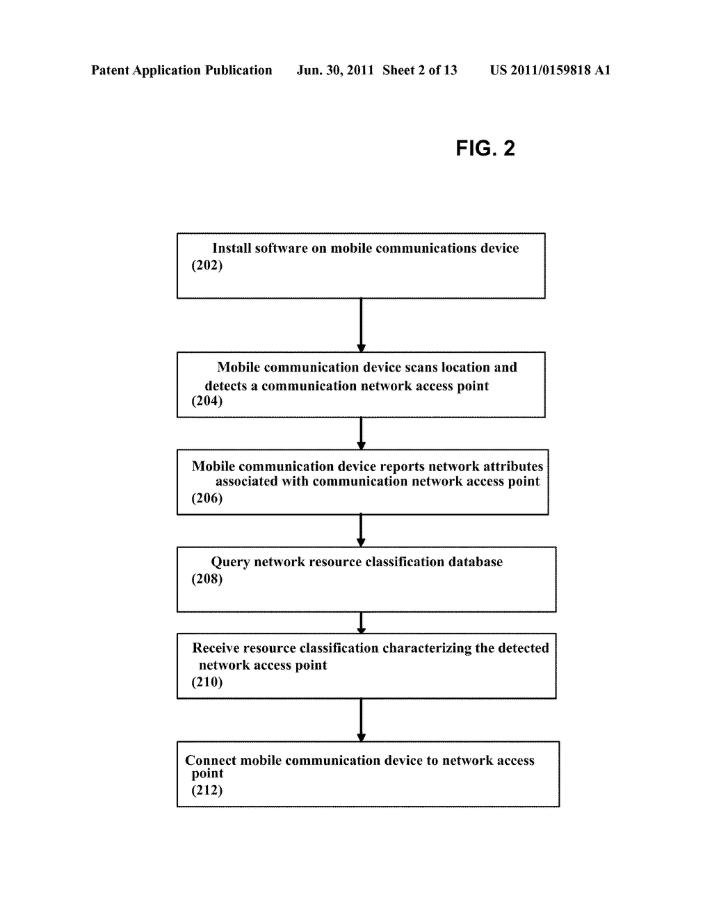 System and Method of Automatically Connecting a Mobile Communication     Device to A Network Using a Communications Resource Database - diagram, schematic, and image 03