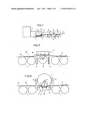 PROCESS AND DEVICE FOR PRODUCING A STRUCTURE ON ONE OF THE FACES OF A     GLASS RIBBON diagram and image