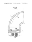 REFLECTING DEVICE, COMMUNICATING PIPE, EXHAUSTING PUMP, EXHAUST SYSTEM,     METHOD FOR CLEANING THE SYSTEM, STORAGE MEDIUM STORING PROGRAM FOR     IMPLEMENTING THE METHOD, SUBSTRATE PROCESSING APPARATUS, AND PARTICLE     CAPTURING COMPONENT diagram and image