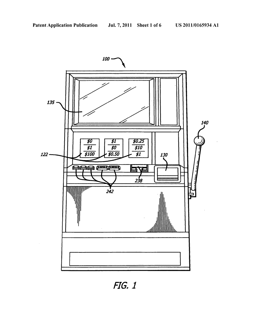 Game machine having a plurality of ways for a user to obtain payouts based     on the appearance of any and all symbols within an active symbol matrix     (WYSIWYG) - diagram, schematic, and image 02