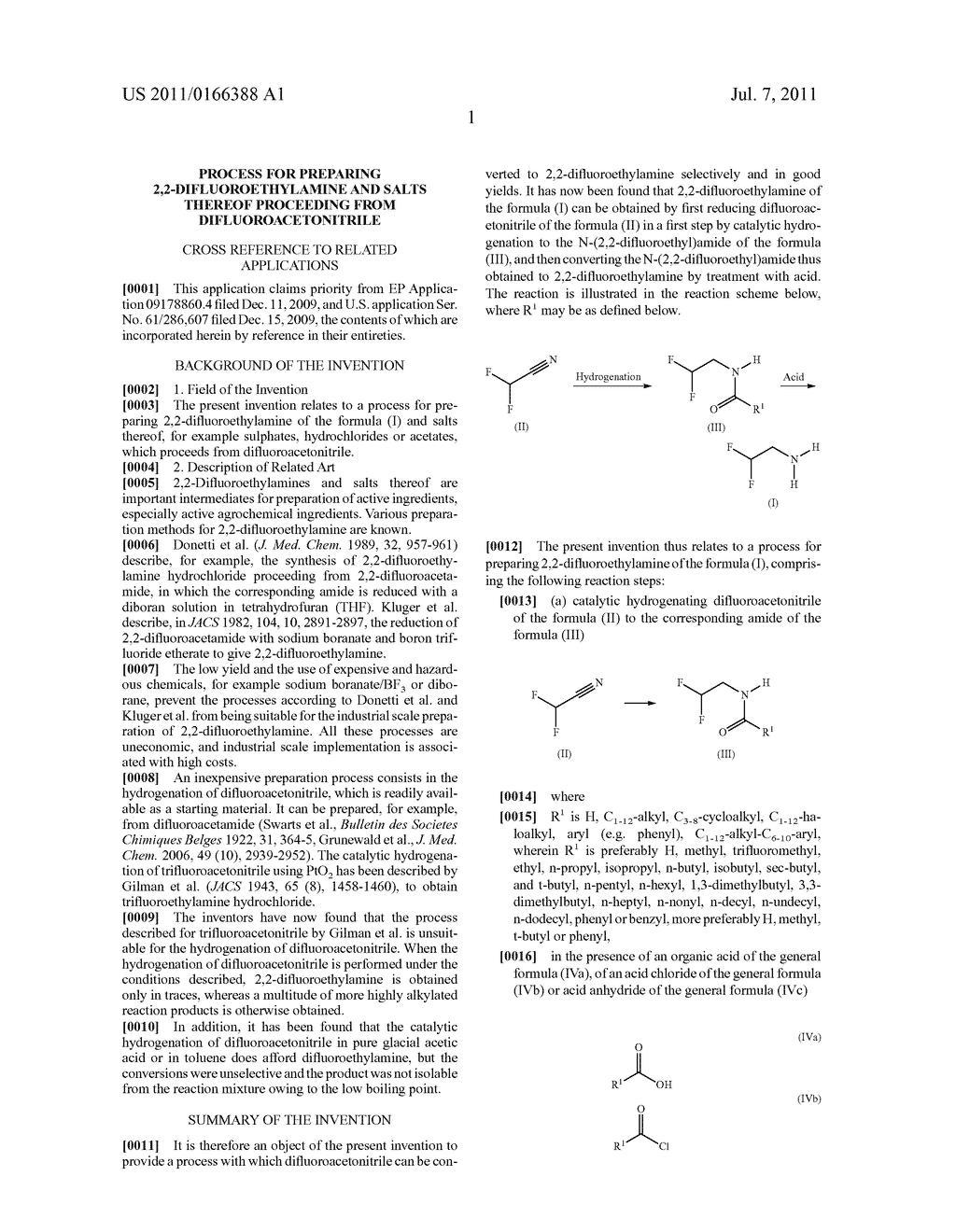 PROCESS FOR PREPARING 2,2-DIFLUOROETHYLAMINE AND SALTS THEREOF PROCEEDING     FROM DIFLUOROACETONITRILE - diagram, schematic, and image 02