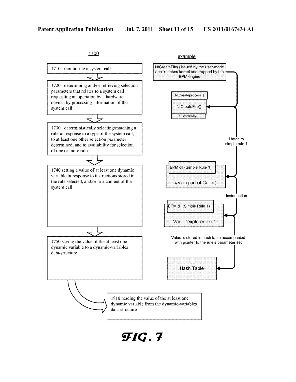 SYSTEM AND METHOD FOR REACTING TO SYSTEM CALLS MADE TO A KERNAL OF THE     SYSTEM - diagram, schematic, and image 12