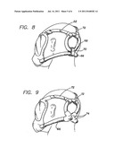 QUICK-DONNING FULL FACE OXYGEN MASK WITH INFLATABLE HARNESS AND SOFT     FOLDABLE LENS diagram and image